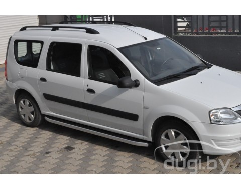 Пороги алюминиевые "New Star" для Logan MCV.